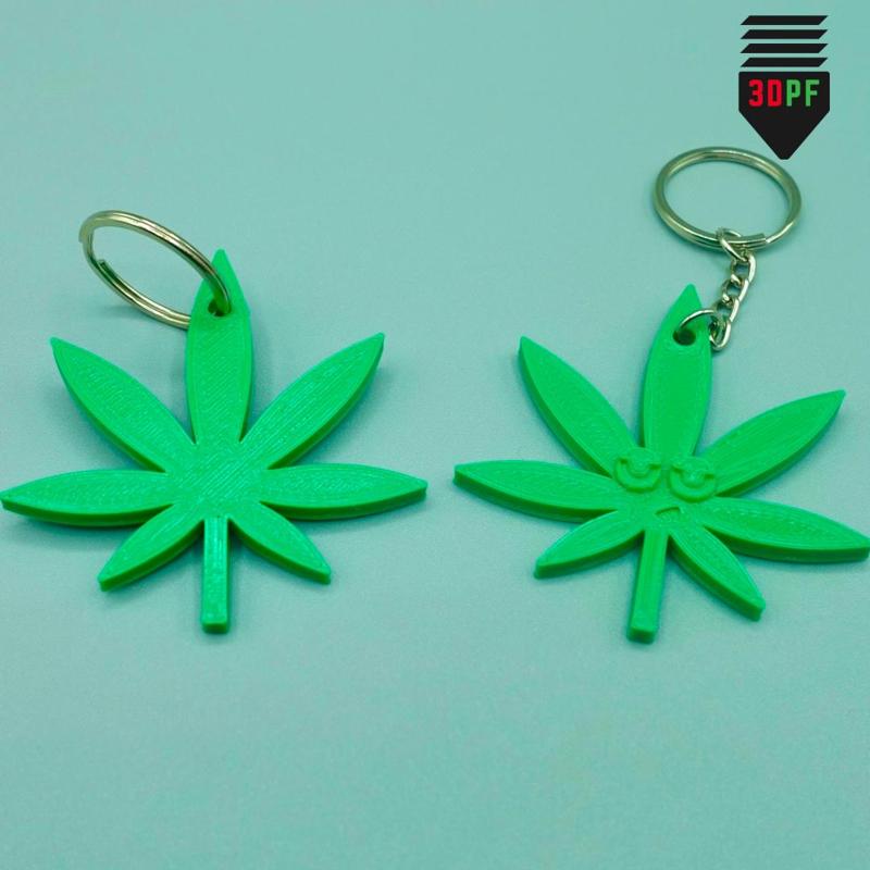 420 Leaf Keychain