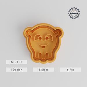 Melting Monster Cookie Cutter & Stamp Set, Alien Cartoon Design, 6 Pieces, 3 Sizes, Perfect for Cookies & Fondant PRODUCT_3032