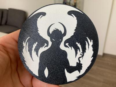 Devil silhouette coaster
