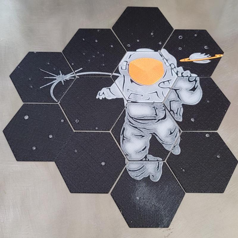Astronaut Hex Tiles 3-Color Paint for Bambu AMS