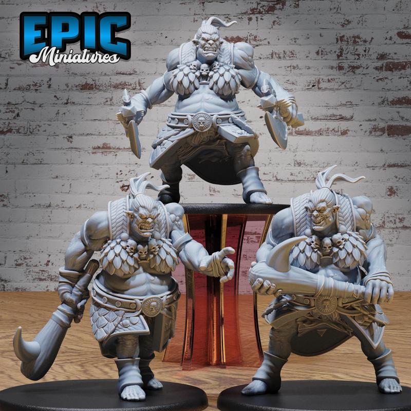 Orog Female Set ‧ DnD Miniature ‧ Tabletop Miniatures ‧ Gaming Monster ‧ 3D Model ‧ RPG ‧ DnDminis ‧ STL FILE