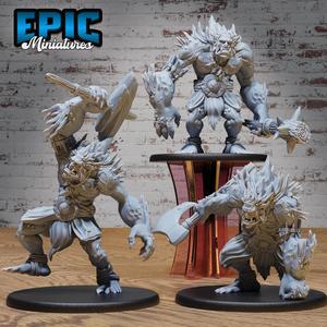 Savage Troll Set ‧ DnD Miniature ‧ Tabletop Miniatures ‧ Gaming Monster ‧ 3D Model ‧ RPG ‧ DnDminis ‧ STL FILE