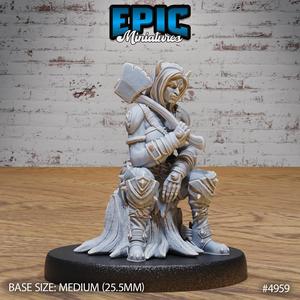 Orc Tiefling Female Sitting ‧ DnD Miniature ‧ Tabletop Miniatures ‧ Gaming Monster ‧ 3D Model ‧ RPG ‧ DnDminis ‧ STL FILE