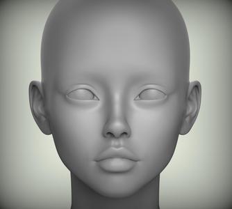 6 Cartoon Female Head 3D model Low-poly 3D model