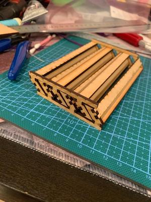 Face mask pleat jig for sewists - laser cut