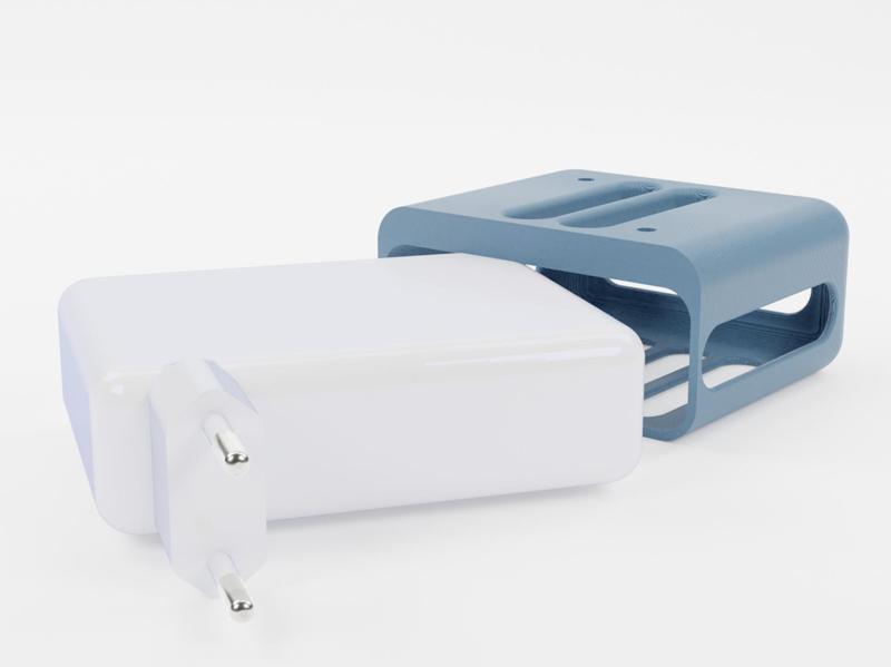 Under desk mount for Apple MacBook Pro 140-W power adapter