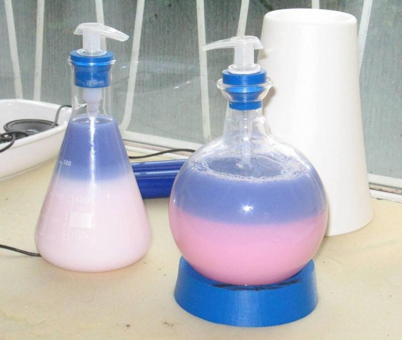 Erlenmeyer flasks caps and pump holes