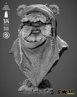 EWOKS PORTRAIT BUST - TESTED AND READY FOR 3D PRINTING