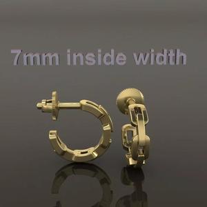 Earring Hoop Hermes Style Link Open Back 7mm Inside Huggie Size