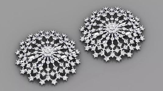 ELEFANT SNOWFLAKE DIAMOND EARRING