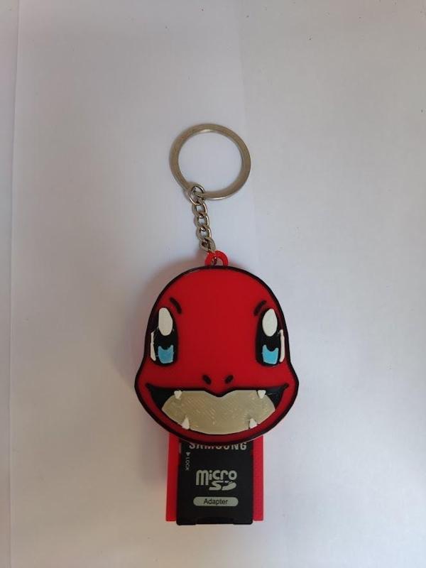 Charmander Pokemon keychain with SD slot