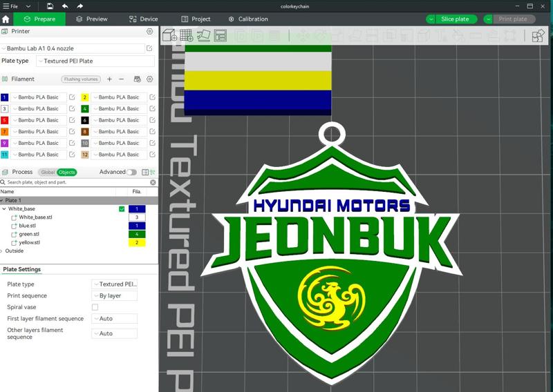 K League 1 Jeonbuk keychain shield printable and renderable