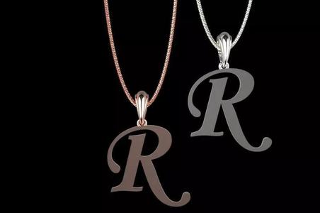 Letter R NECKLACE 3D print model