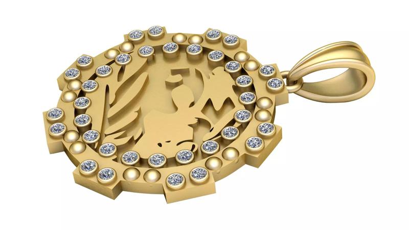 LION FACE PENDANT 3D PRINTABLE MODEL