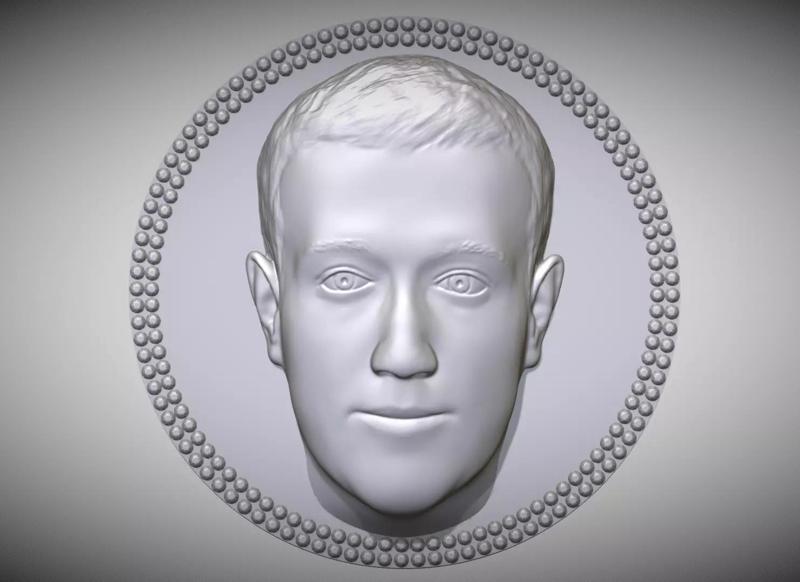 Mark Zuckerberg medallion pendant 3D printing ready stl obj