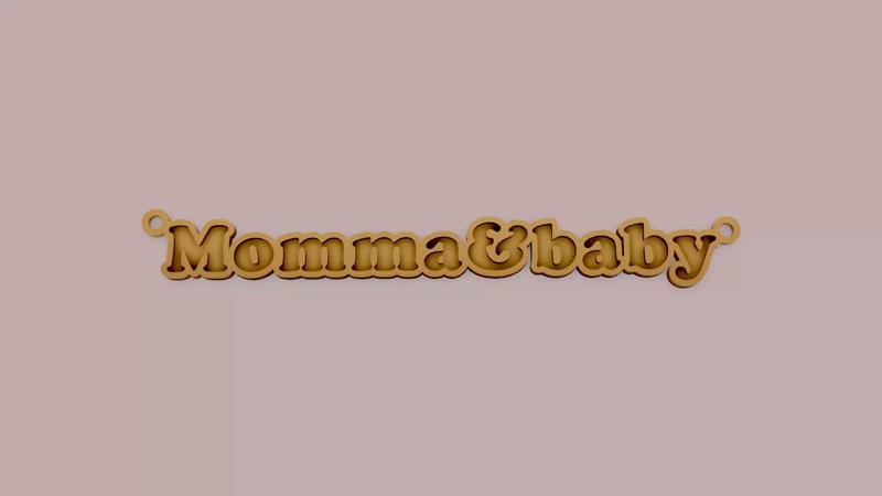 Momma and baby name pendant