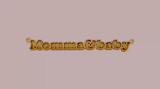 Momma and baby name pendant