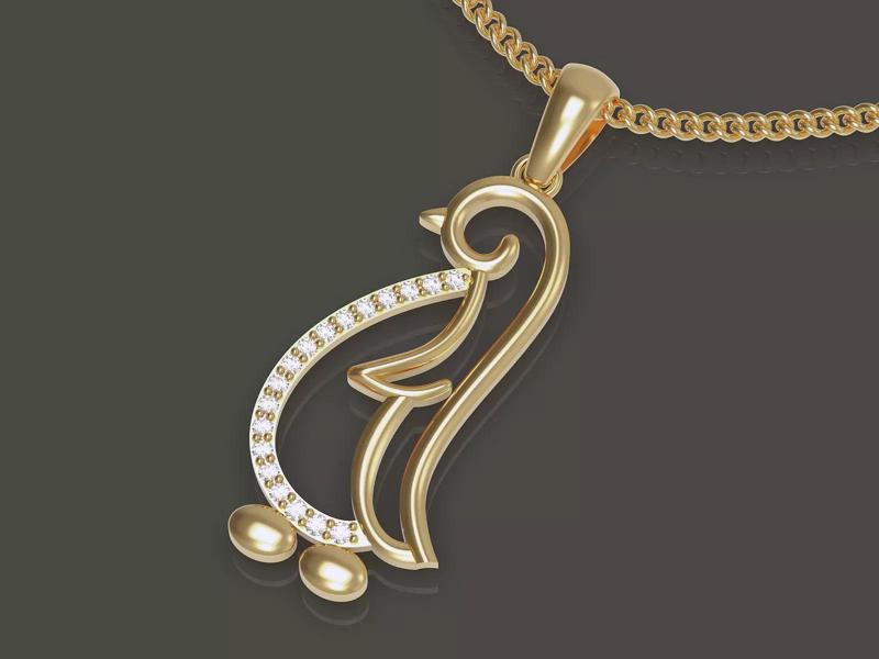 Penguin pendant sterling gold printable jewelry 3D model