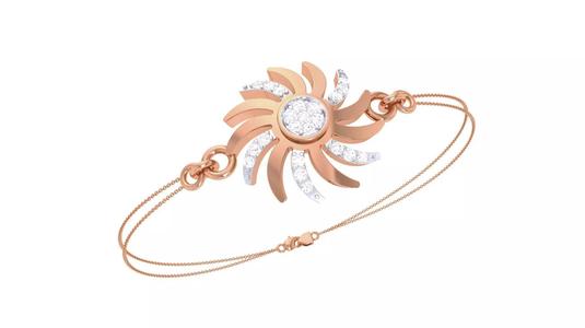 Flower Women Light wt Diamond Bracelet 3dm stl obj gltf glb 3mf