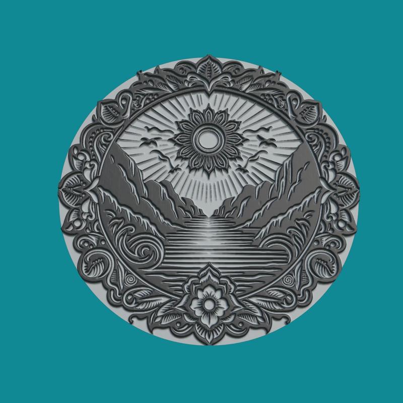 River Medallion River 3d Print Model