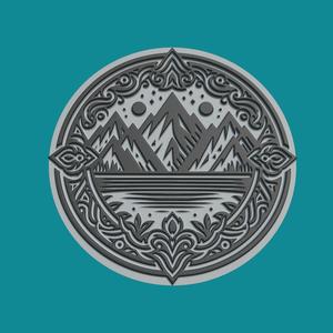 Mountain Medallion Mountain 3d Print Model
