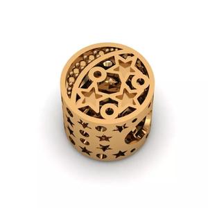 Jewelry gold plated bead with stars