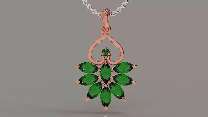 Dragonfly shaped marquise and round cut diamonds necklace