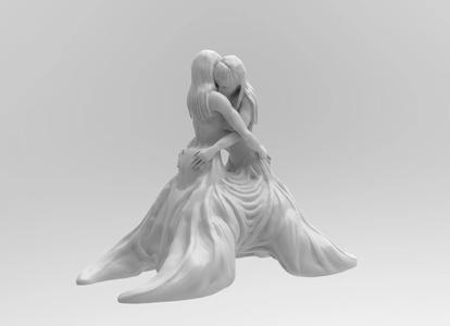 GirlsLovers figurine of two people hugging each