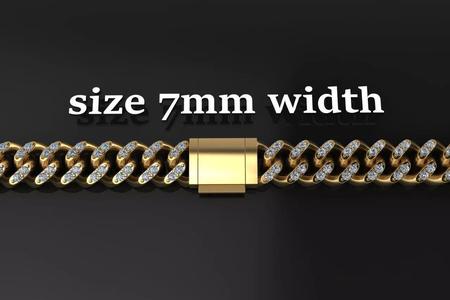 Cuban Diamond Chain Bracelet Necklace Link SIZE 7MM Width