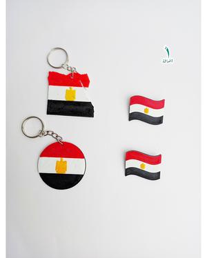 Flag and map of Egypt