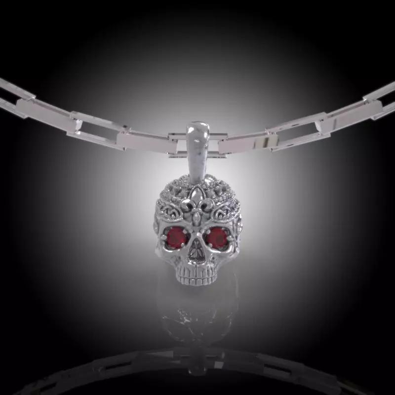 Stylish Skull Necklace -Firenze Collection- Pendant Clasp Chain