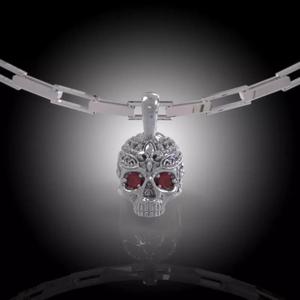 Stylish Skull Necklace -Firenze Collection- Pendant Clasp Chain
