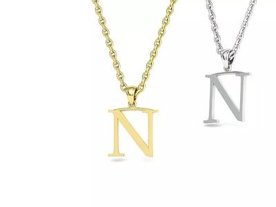 N INITIAL LETTER NECKLACE printable 3dmodel
