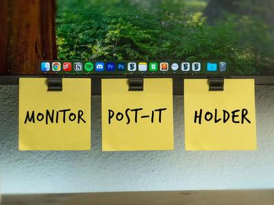 Under Monitor Sticky Notes Holder // No supports