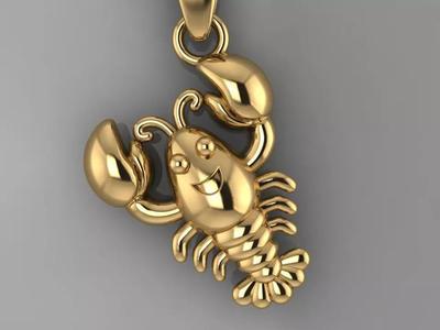 lobster cute pendant