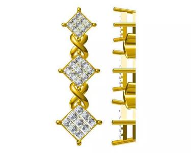 JCD format Minimalist square shape pendant round cut design