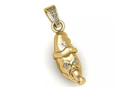 gold clown pendant 3d printable model