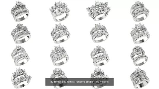 82 Bridal Set 3dm stl renders details  3D Model Collection