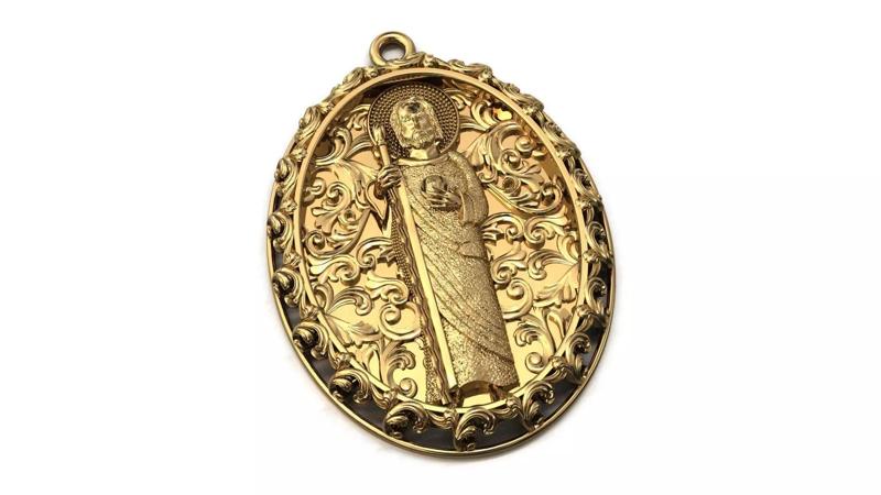 St Jude Pendant Saint Jude Jewelry STL 3DM San Judas Necklace
