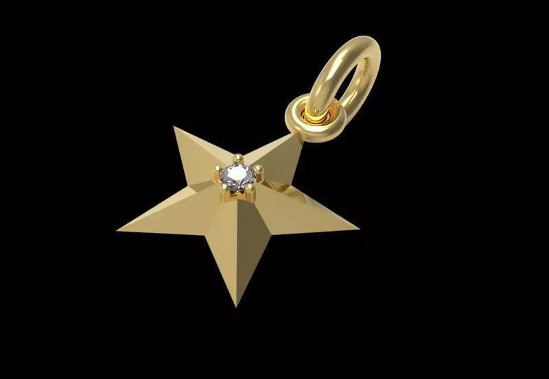 Diamond Star Charm Pendant