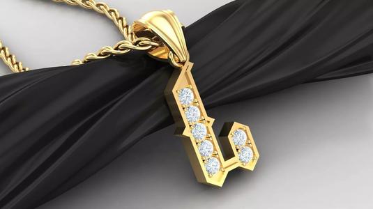 L Letter Pendant Alphabet Version 5