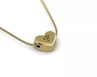 Pendant initial heart F