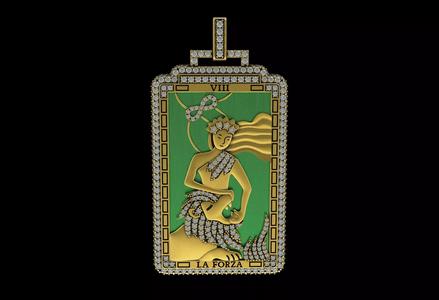 LA FORZA Tarot Card Enamel Pendants