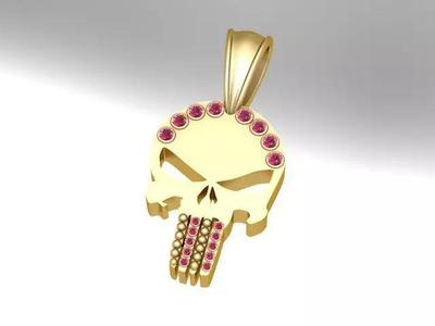 GOLD SKULL FACE PENDANT 3D PRINTABLE MODEL