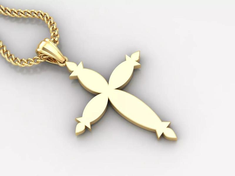 Light Gold 18K Cross Pendant 1CP062
