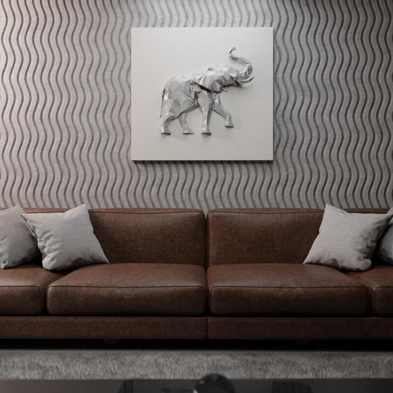 Lucky Elephant Lowpoly Relief