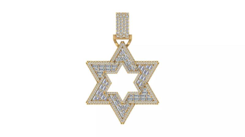Diamond Star of David Pendant