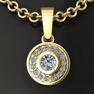 Halo Bezel Diamond V Gallery Pendant
