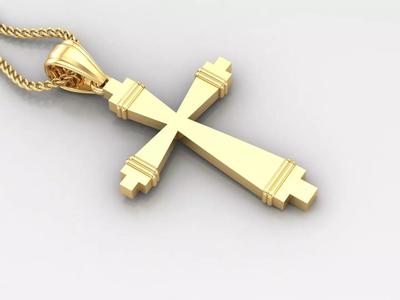 Light Gold 18K Cross Pendant 2CP088