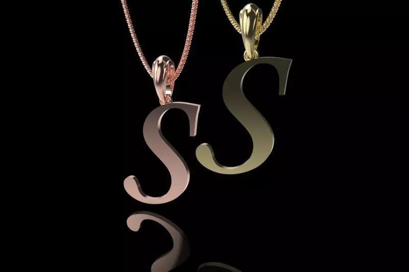 Letter S NECKLACE  3D print